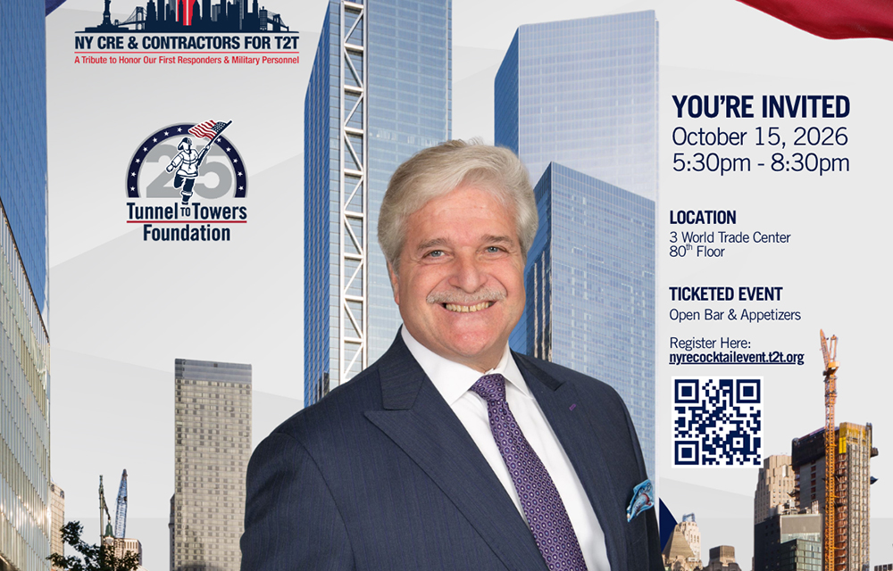 NY CRE & Contractors for Tunnel to Towers to hold annual cocktail tribute on Oct. 15 honoring Fortino of Metropolis Group